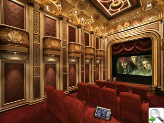 Элитный домашний кинотеатр в театральном стиле, разработанный Тео Каломиракисом