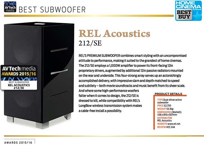 ������ �������� 2015-2016 ����� �� ������ ���������� �������� Home Cinema Choice, Hi-Fi Choice � Hi-Fi News & Record Review.